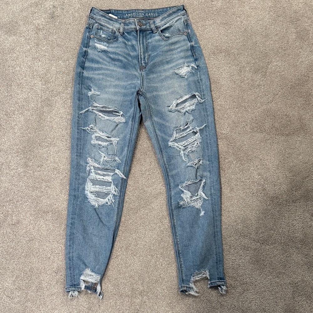 Distressed Blue Jeans